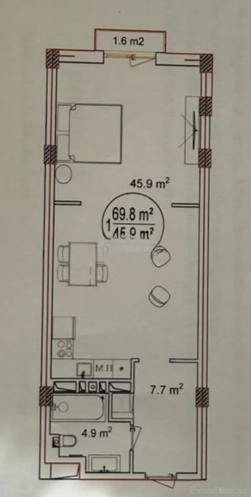 Satılır 1 otaqlı Mənzil Yeni tikili 70 m² Bakı, Sabunçu r., Sea Breeze — Mənzil, Bakı (2)