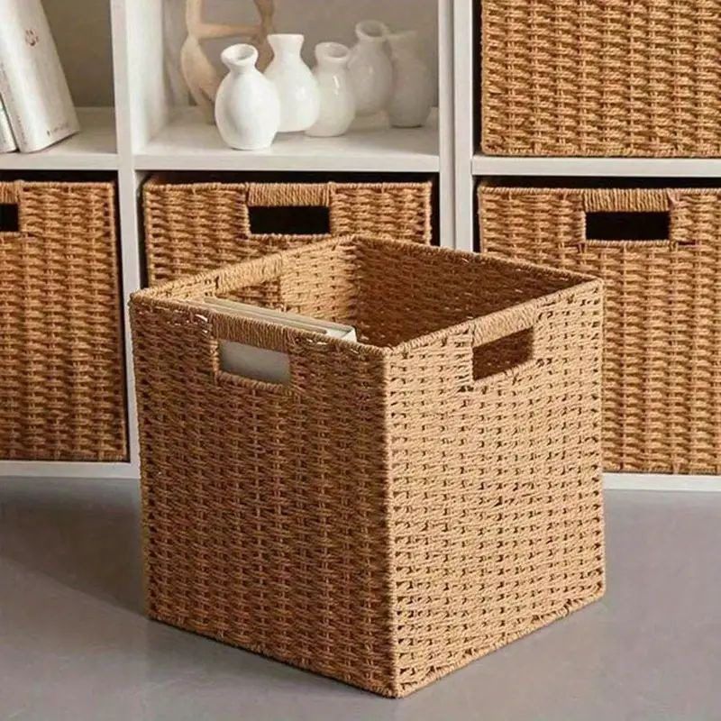 Kvadrat Həsir Saxlama Səbəti (kod: qrh02111-22) — Şeylər saxlanması, Bakı (5)