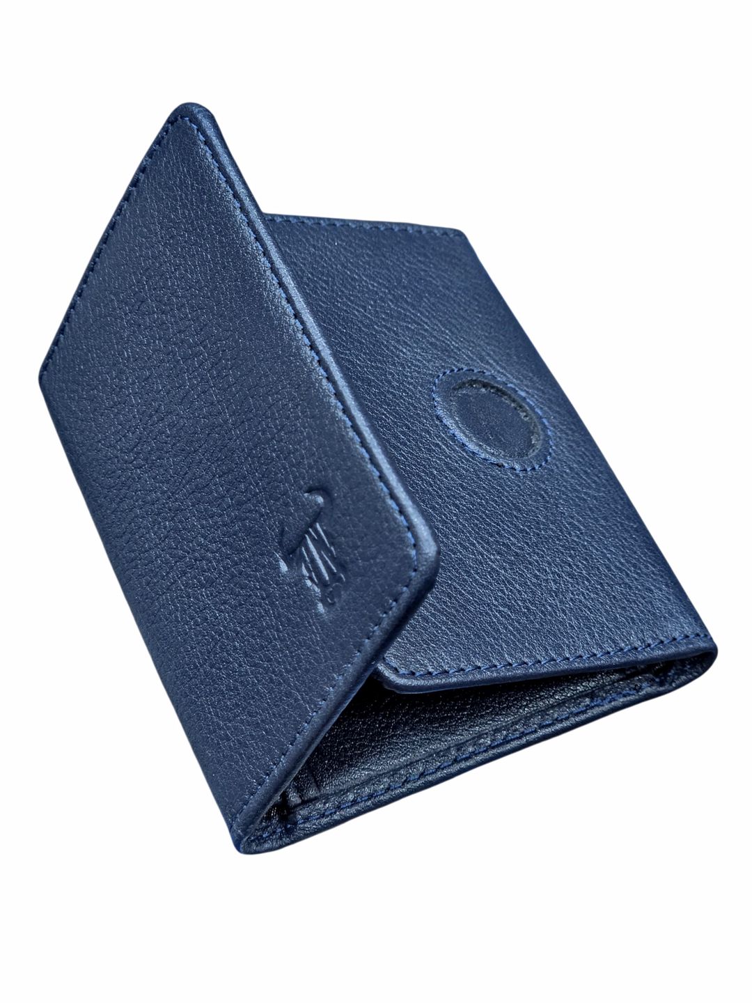 Pulqabı uniseks Toro Nero, təbii dəri, 10x8 sm, göy — Mallar, Bakı (3)