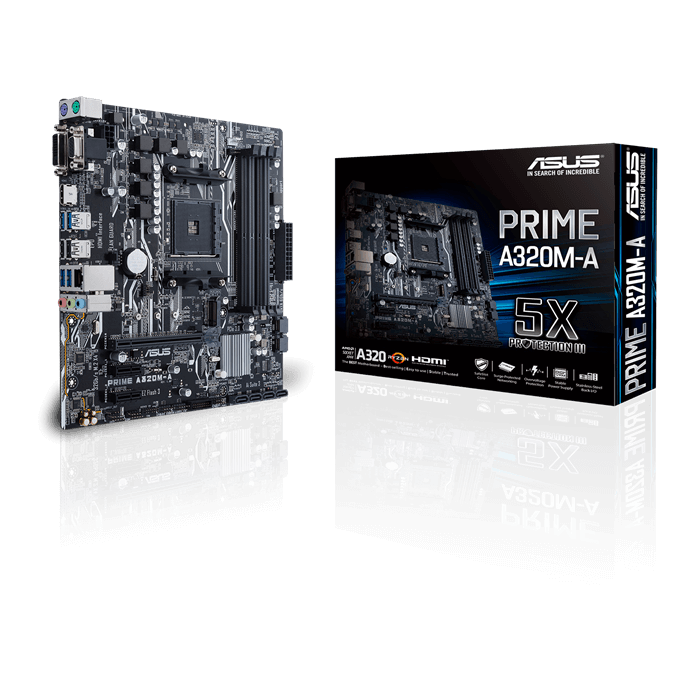 Asus Prime, A320M-A, AM4, DDR4, 64gb, 2666mhz, Micro ATX, 1, 0, 0, 1, 4, 8pin 90MB0VA0-M0EAY0 — Ana platalar, Bakı
