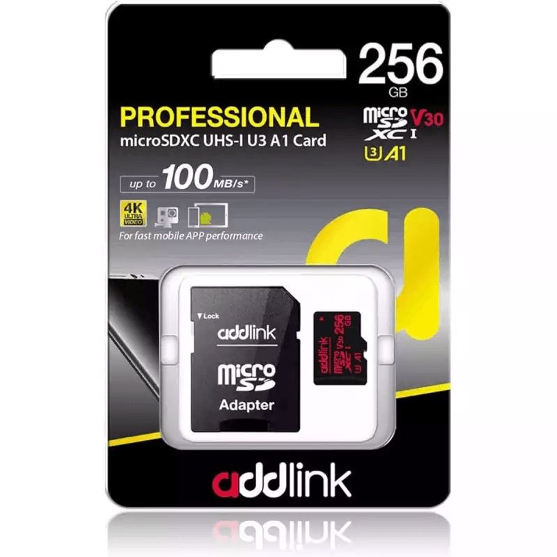 Yaddaş kartı Addlink 256GB MicroSD UHS1 V30 U3 A2 ad256GBMSXU32A — Kompüterlər və noutbuklar, Bakı
