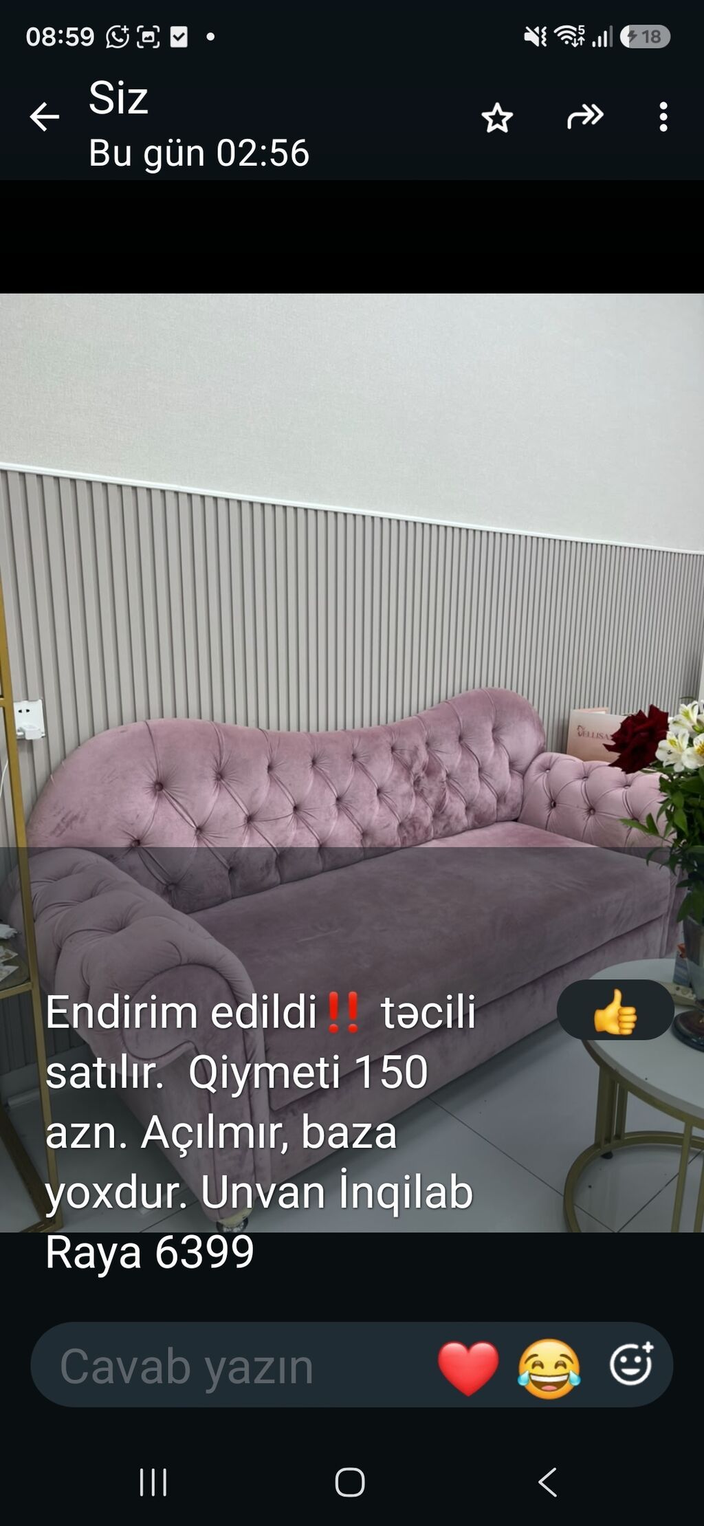Xüsusi dizaynlı yumşaq divan - Rəng: pudra/çəhrayı - Material — Divanlər, Sumqayıt