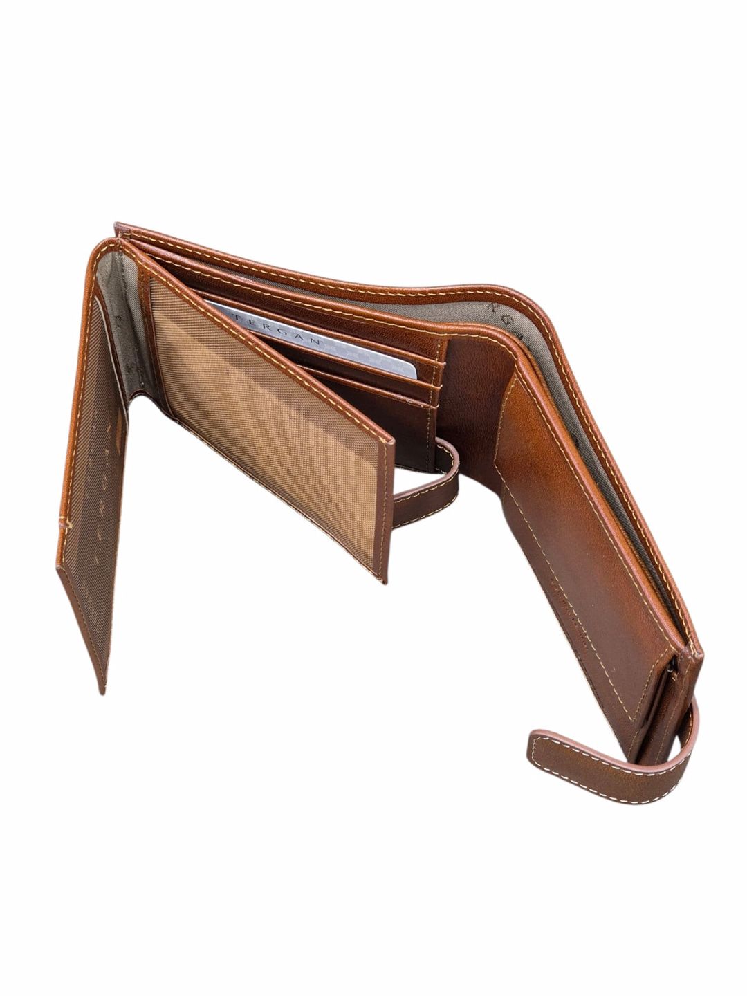 Kişilər üçün pul kisəsi, təbii dəri, 11 kart bölməsi, 11x9 sm, açıq qəhvəyi, Türkiyə istehsalı - Tergan_1638_Taba — Mallar, Bakı (3)
