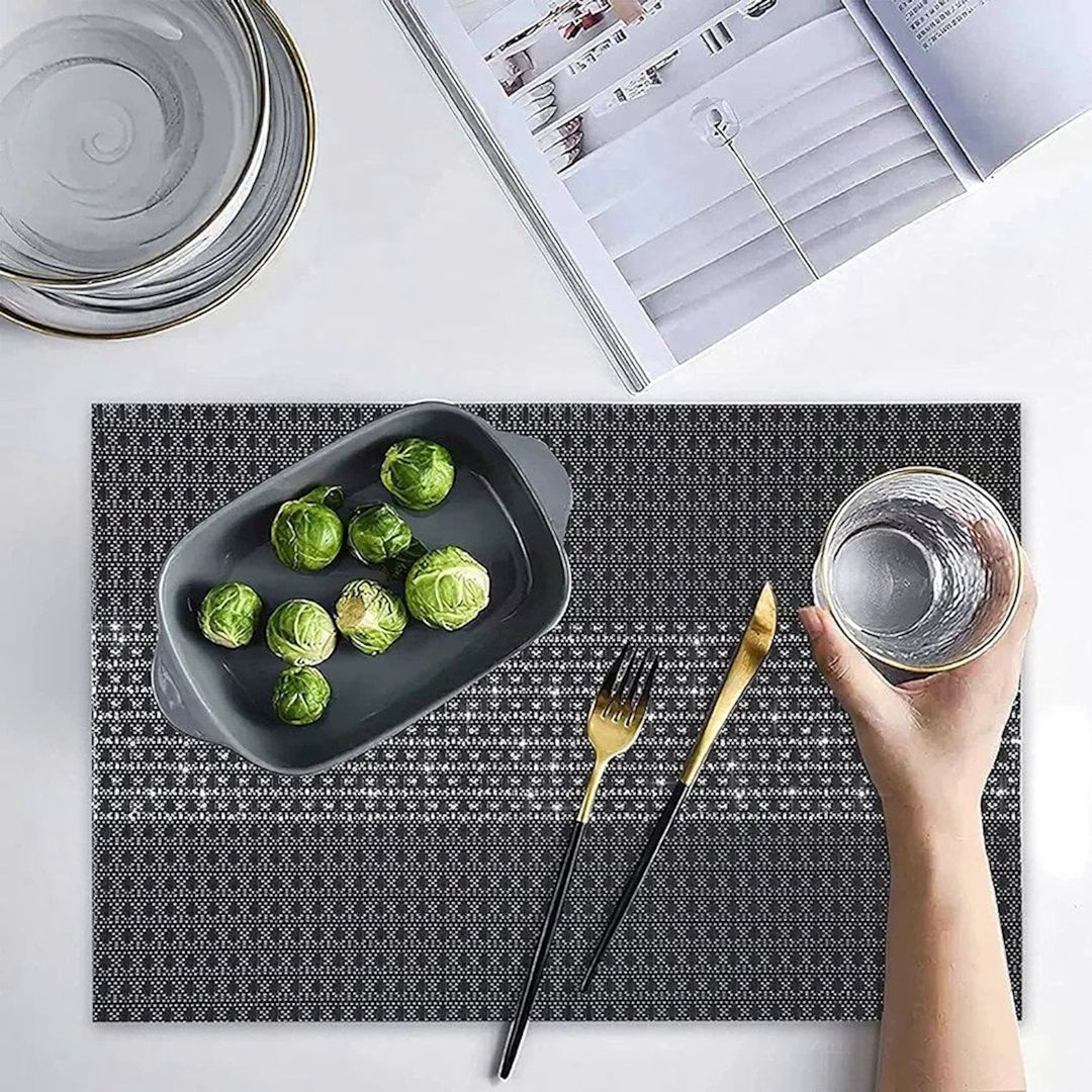 Süfrə xalçası K576-M, düzbucaq, 30x45 sm, 6 əd, boz/ağ — Mallar, Bakı