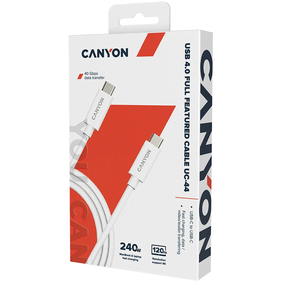 Kabel canyon UC-44 usb-c/usb-c, 1m, Ağ — Smartfon aksesuarları, Bakı (2)