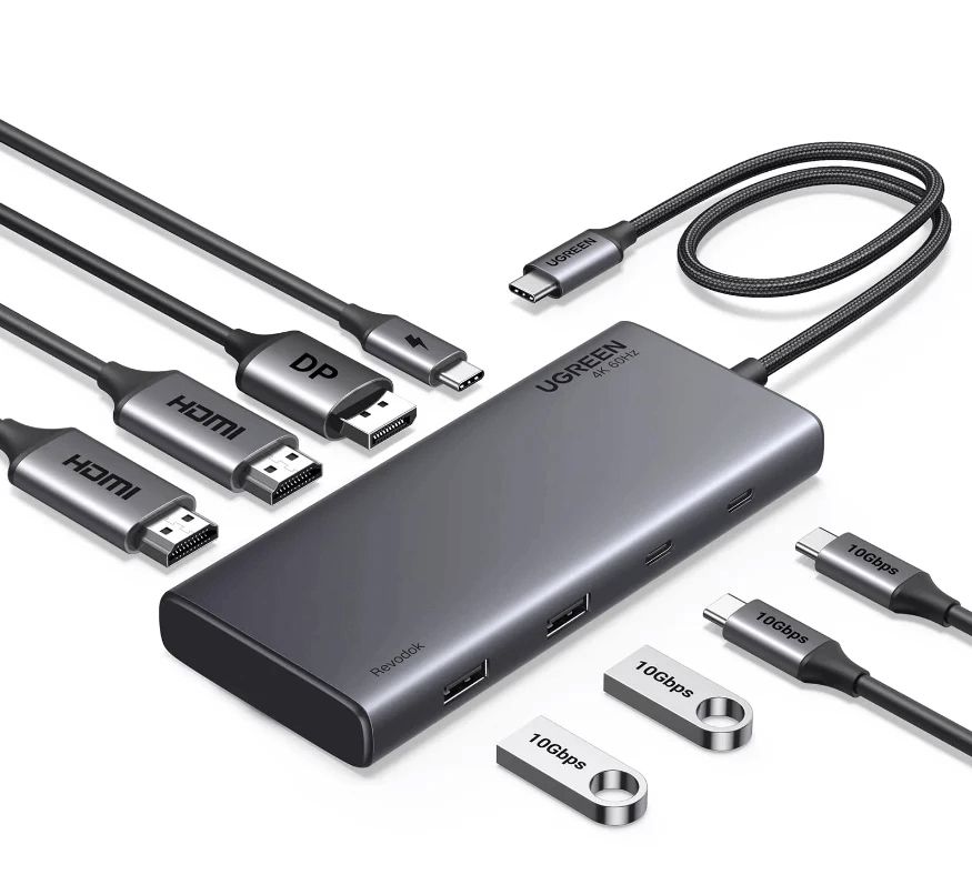 Hub Ugreen 35625 usb-c to 2*HDMI(4K@60Hz)+DP+2*USB-A3.2+2*USB-C3.2+PD(100W) CM639 — Kompüterlər və noutbuklar, Bakı