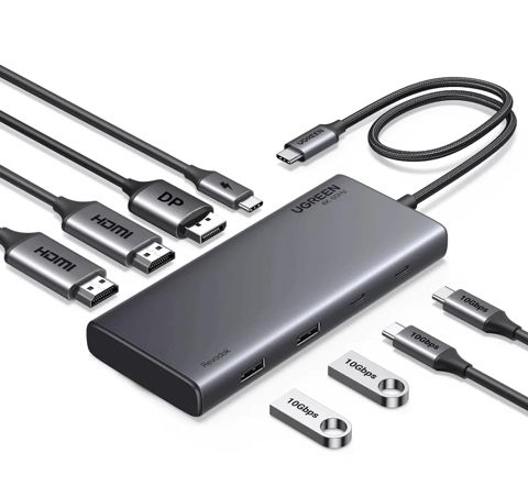 Hub Ugreen 35625 usb-c to 2*HDMI(4K@60Hz)+DP+2*USB-A3.2+2*USB-C3.2+PD(100W) CM639 — Bakı