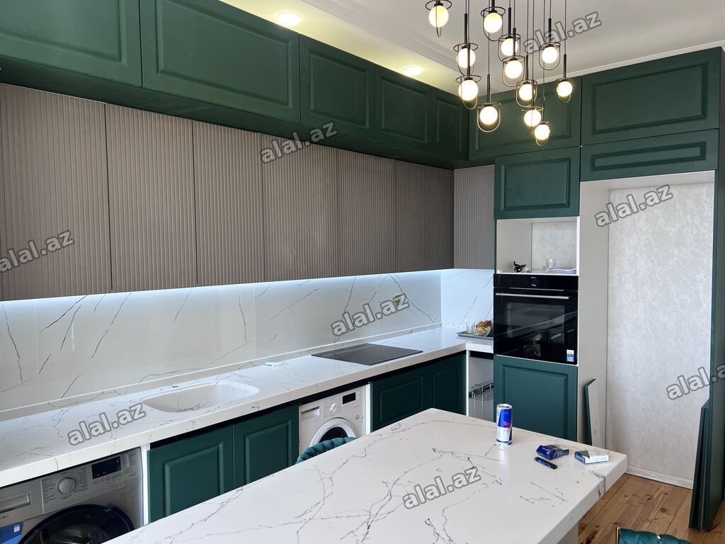 Sifarişlə mətbəx dəsti, Özü çəkən petlələr, Mat laminat, Kredit var, Pulsuz çatd — Mebel, Xırdalan (3)