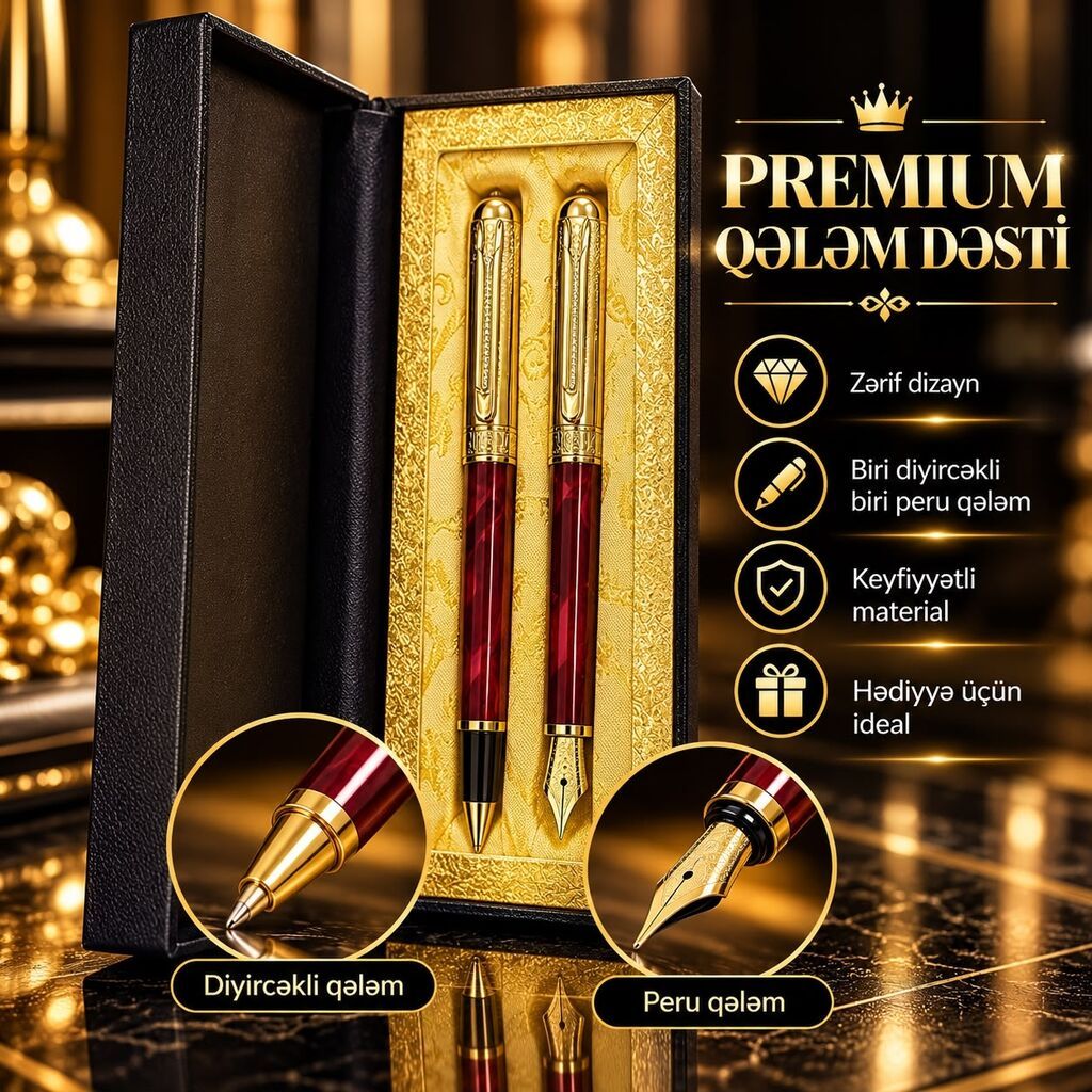 Premium Qələm Dəsti.Məllimlər gununə ozəl hədiyyəlik - Zərif — Ofis malları, Bakı