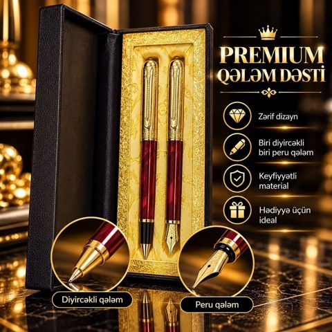 Premium Qələm Dəsti.Məllimlər gununə ozəl hədiyyəlik - Zərif — Bakı
