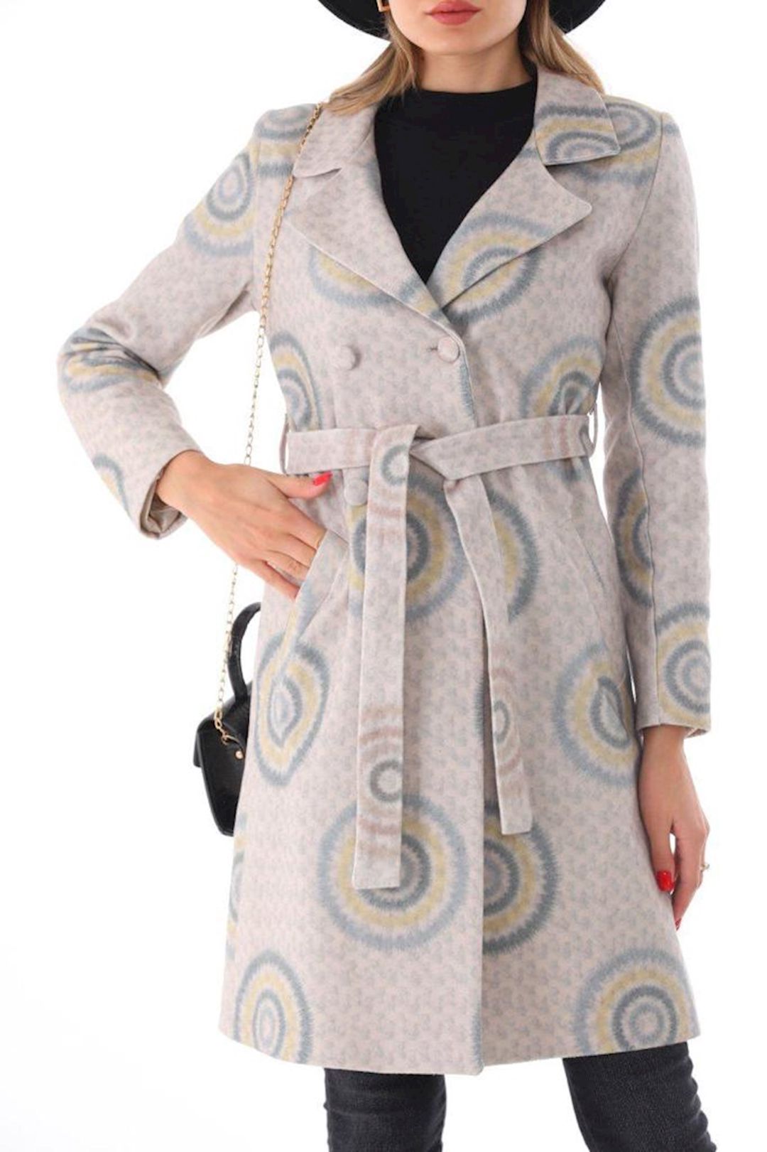 Qadınlar üçün fəsillərarası palto Dessen 2083-2015, bej, polyester/elastan, ölçü 42 — Mallar, Bakı (2)