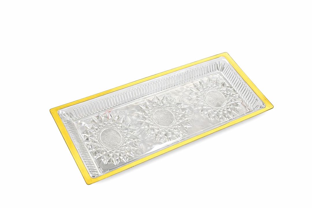 Çərəz qabı SF01, şüşə, şəffaf/qızılı, 12 sm — Mallar, Bakı