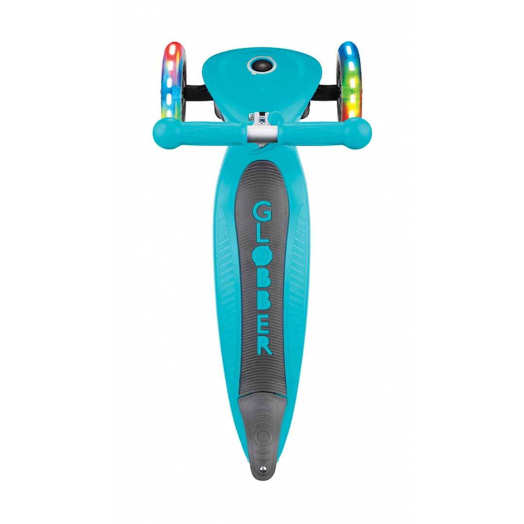 Samokat-kikbord Globber Primo Foldable Lights, uşaqlar üçün, 3 yaşdan, maksimal çəki 50 kq, firuzəyi — Mallar, Bakı (3)