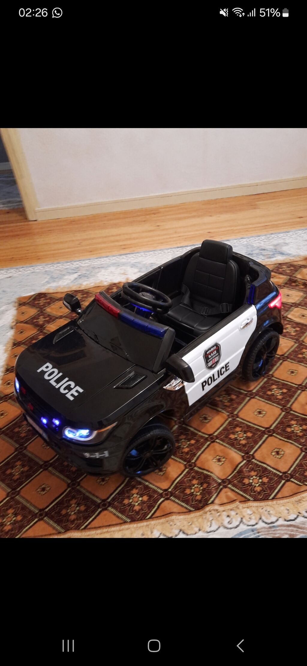 Uşaq üçün elektrikli polis maşını – ride-on tipli model - Rəng — Uşaq avtomobilləri, Digah (2)