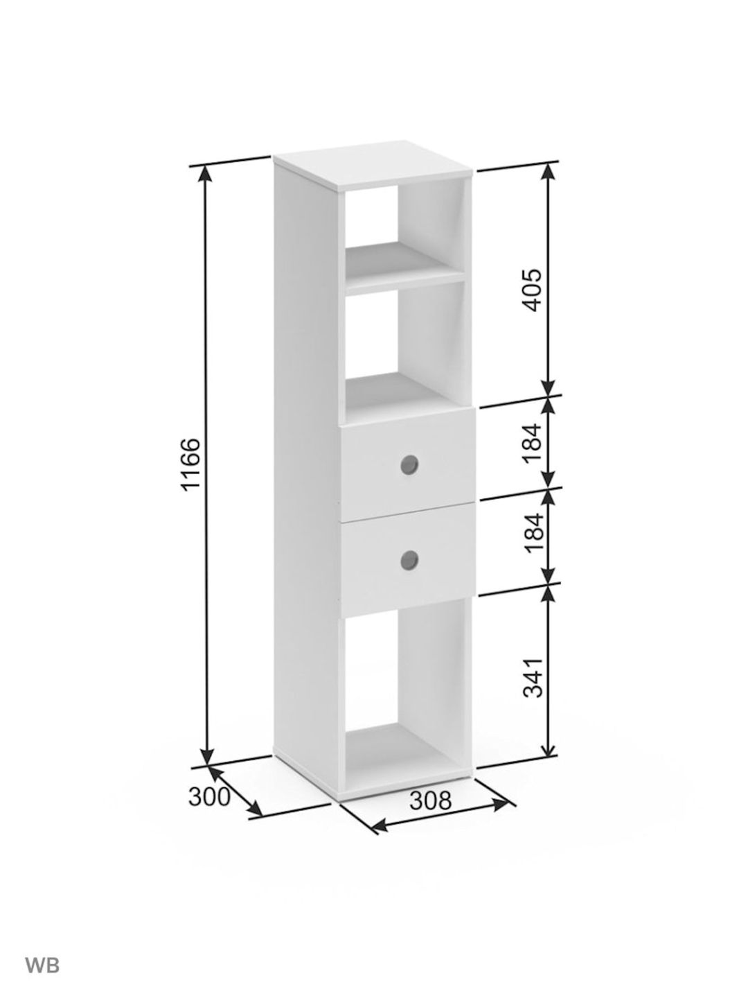 Stellaj 3563_StellajUyutWhite, 31x30x116.6 sm, Ldsp, ağ — Mallar, Bakı (3)