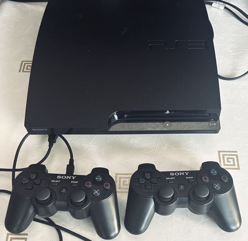Sony PlayStation 3 Slim oyun konsolu dəsti 40+oyun 2 pult 1il zamanet — Oyun konsolları, Bakı (2)