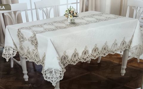 Süfrə 83185542, kətan, krem, 160x220 sm — Bakı