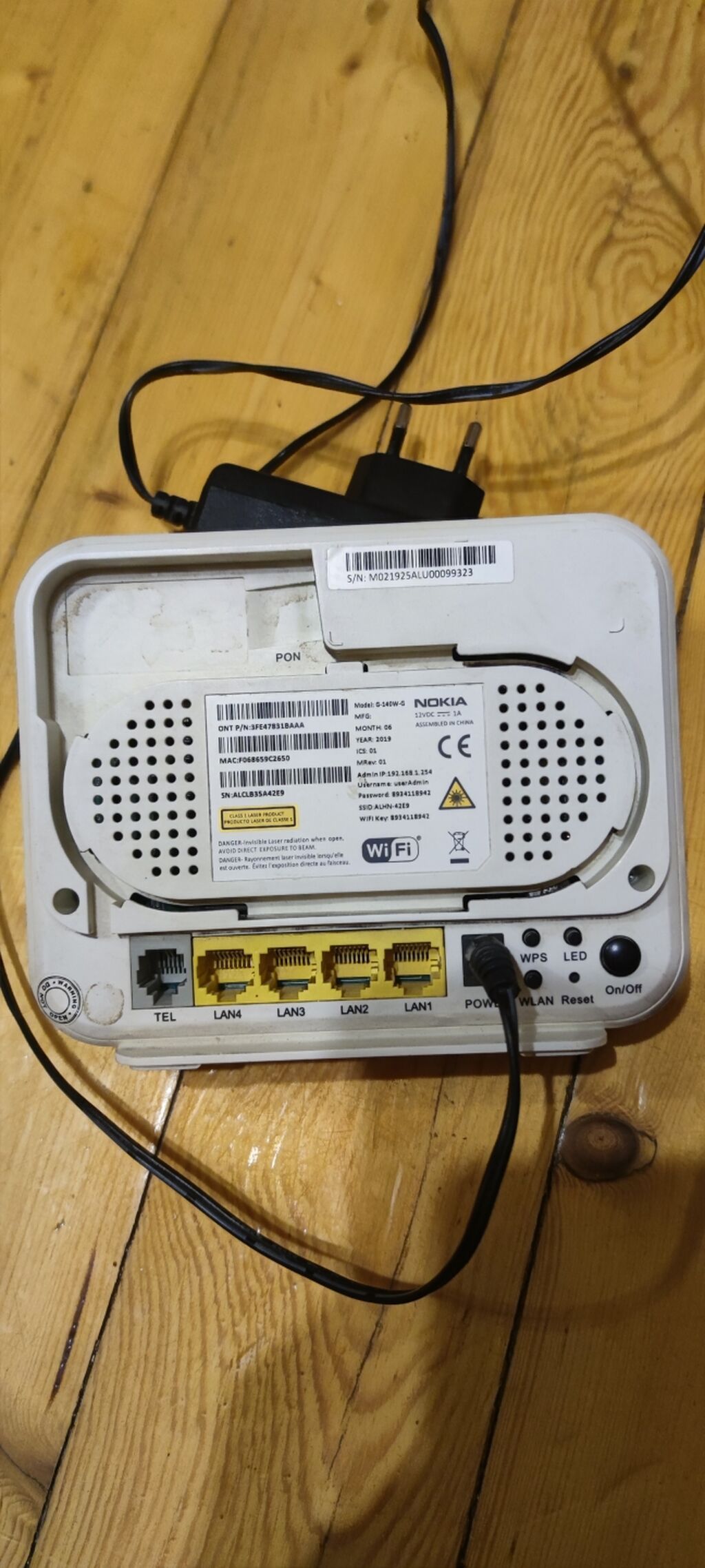Nokia G-240W-G Gpon Wi‑Fi router/ONT - Brend/model: Nokia G-240W-G — Şəbəkə və server avadanlığı, Bakı (2)