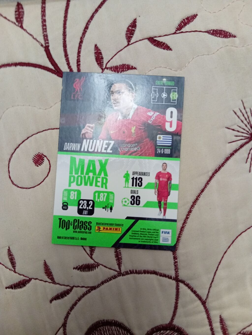 Panini “Top Class” MAX Power kolleksiya kartı – Darwin Núñez — Digər, Bakı (2)