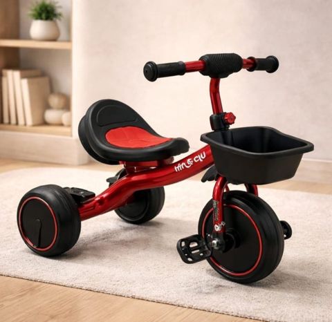 Uşaq üçtəkərli velosipedi AB5261, qara/qırmızı, 1-6 yaş — Bakı