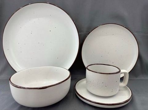 Boşqab dəsti 8292-37, keramika, ağ, 4 nəfərlik — Bakı