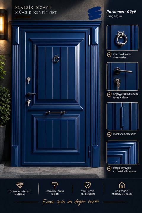Mənzil üçün Yeni Giriş qapısı 120x220 sm Şəbəkə ilə, Zəmanətli, Pulsuz quraşdırma, Pulsuz çatdırılma, Ödənişli çatdırılma, Rayonlara çatdırılma — Digah