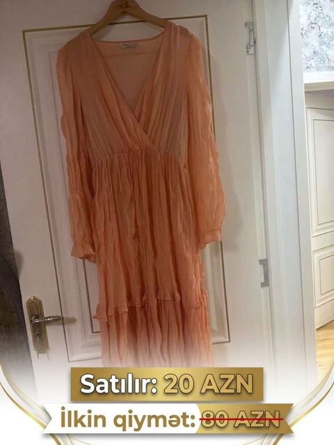 Brend: ADL Model: Şifon qadın geyimi (uzun don) Rəng: Şaftalı / açıq — Digah