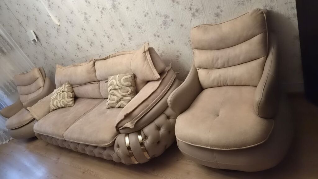 Yeni, Klassik divan, 2 kreslo, Bazasız, Açılmayan — Yumşaq mobilya dəstləri, Digah (3)