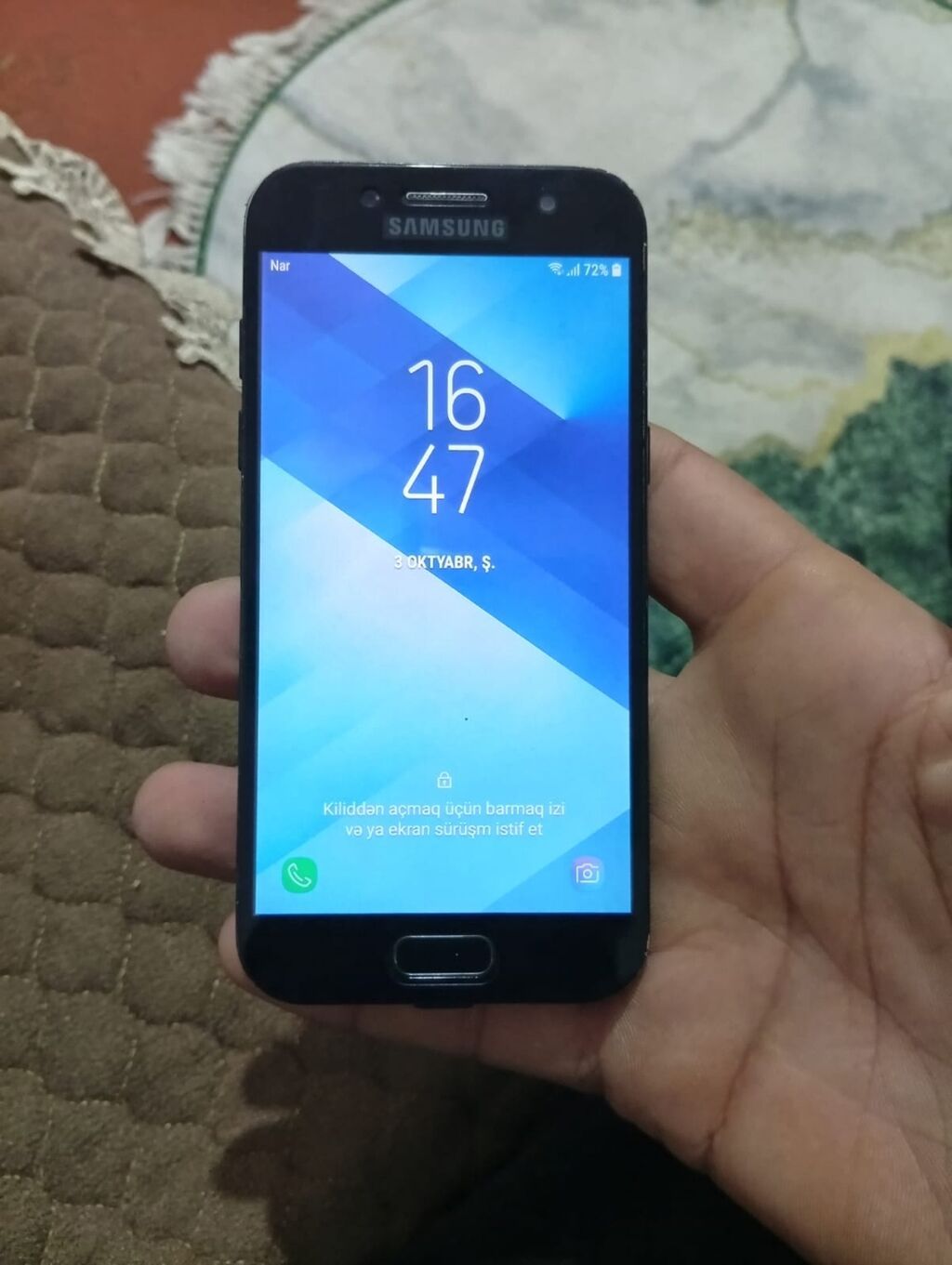 Samsung Galaxy A3 2017, 16 GB, rəng - Qara, Düyməli, Barmaq izi — Samsung, Sumqayıt (3)