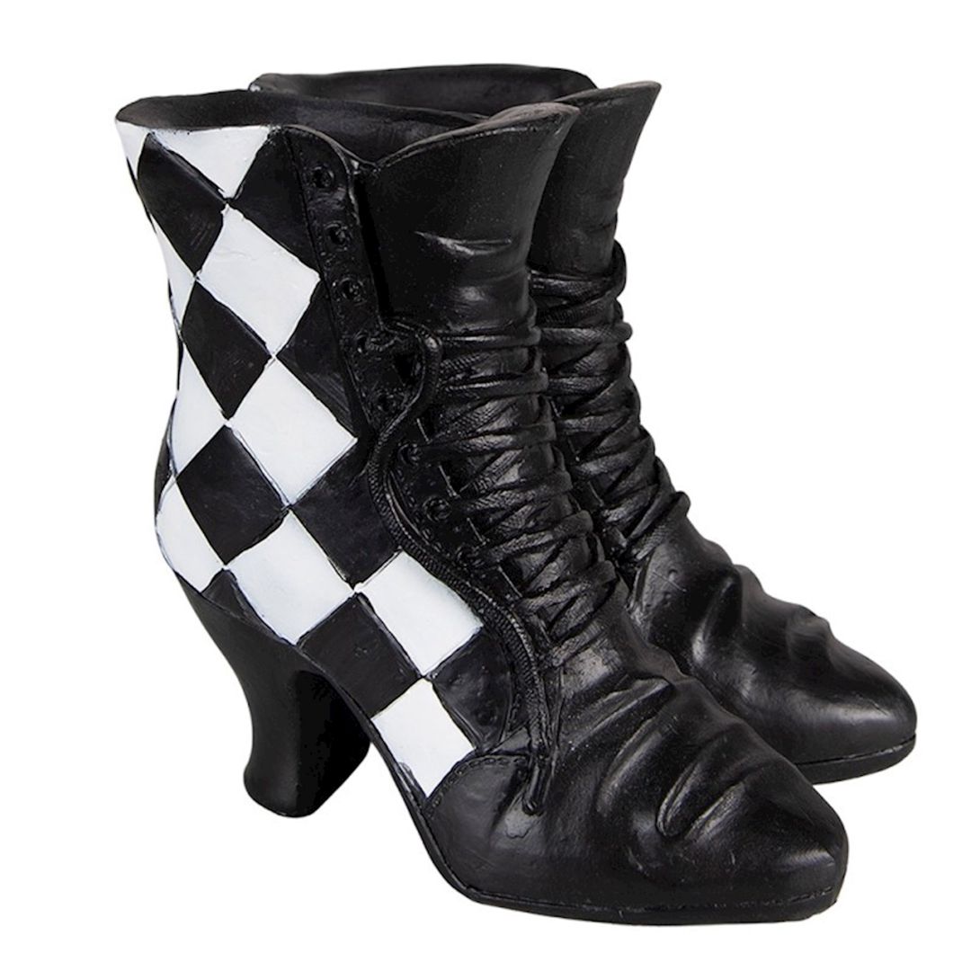 Dekorativ fiqur Clayre & Eef Decoration Shoes, 15x12x15 sm, polirezin, ağ/qara — Heykəlciklər və fiqurlar, Bakı