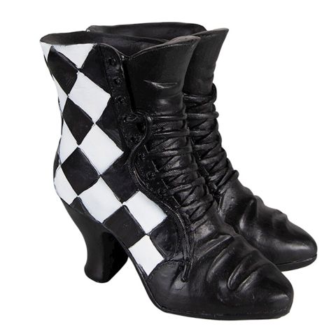 Dekorativ fiqur Clayre & Eef Decoration Shoes, 15x12x15 sm, polirezin, ağ/qara — Bakı