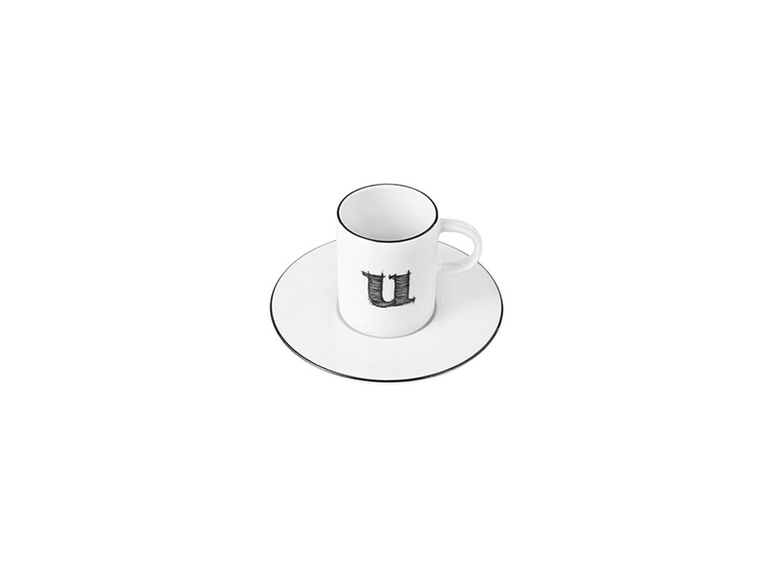 Qəhvə cütü Porland Letter U 04A+P021912, ağ, 85 ml — Mallar, Bakı (2)