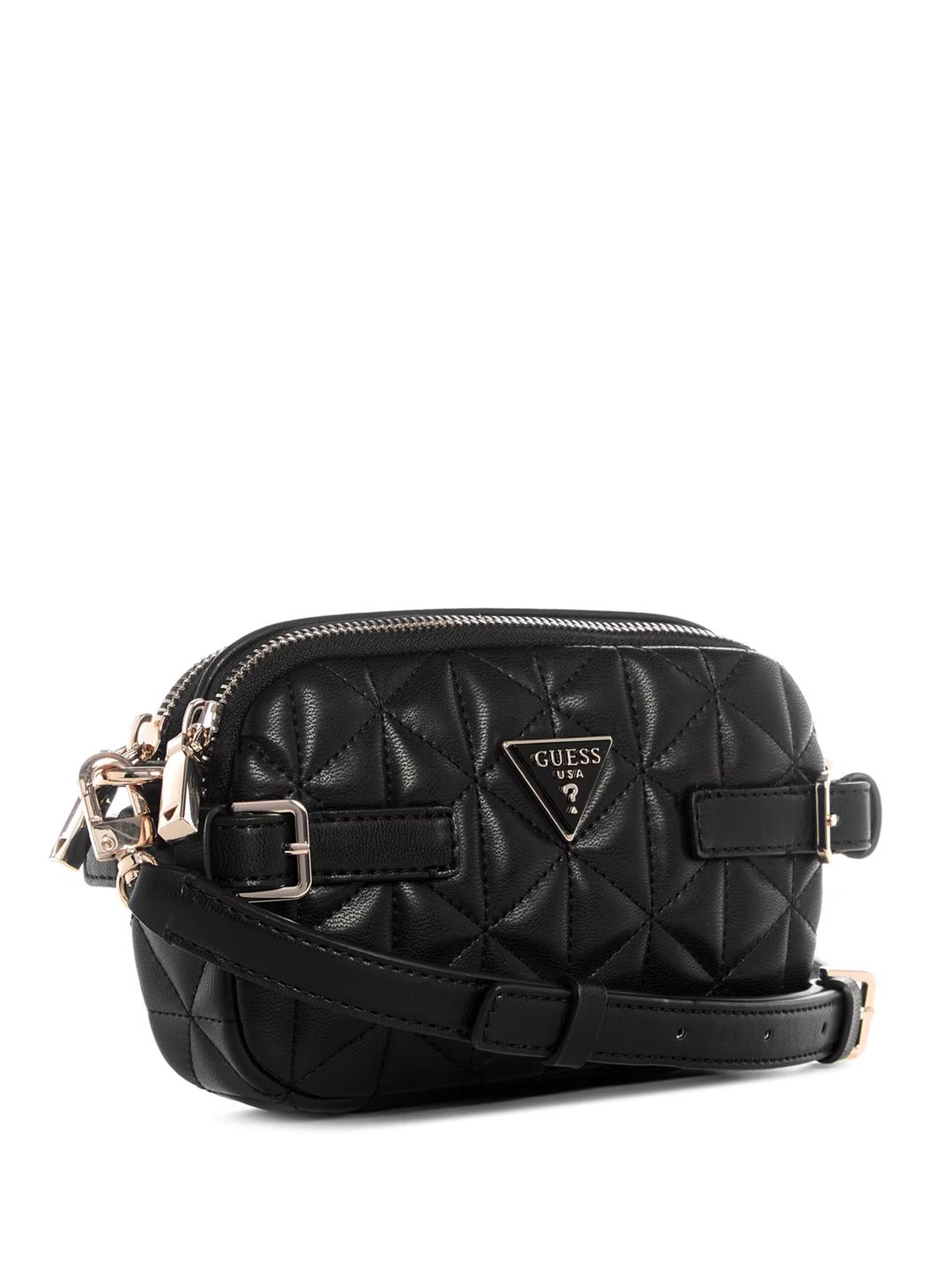Kross-bodi çanta Guess Paisleigh Quilted Mini, süni dəri, qara, 12x18 sm — Mallar, Bakı (3)