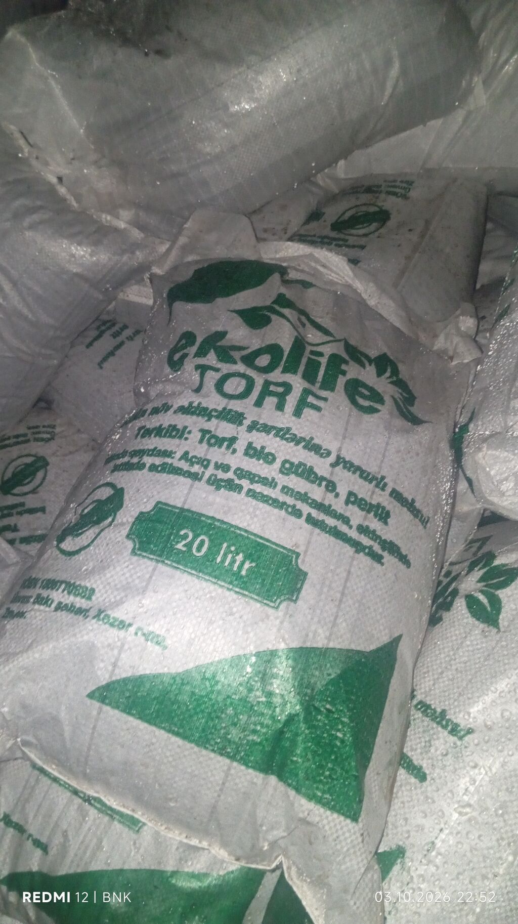 Ekolife Torf – 20 litr - Bitkilər üçün torf əsaslı, hazır əkim və — Turba və gübrə, Digah (2)