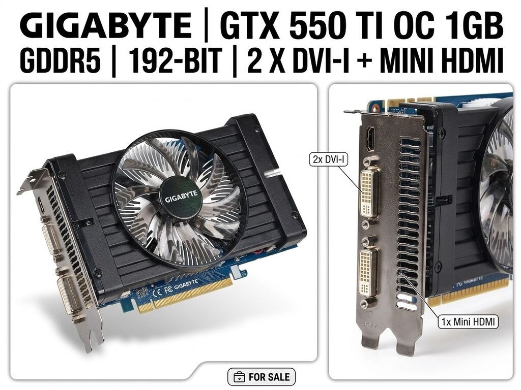 Videokart Gigabyte GeForce GTX 550 Ti, 4 GB, İşlənmiş — Qrafik kartlar, Xırdalan (2)