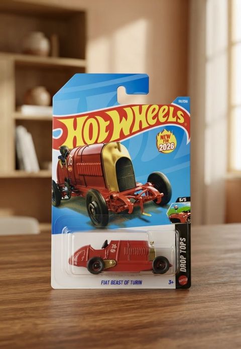 Maşın Hot Wheels Fiat Beast of Turin, qırmızı, plastik — Bakı