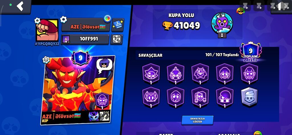 Brawl Stars oyun hesabı - Kupa: 41,049 - Savaşçılar: 101/107 açıq — Şəxsi əşyalar, Bakı (8)