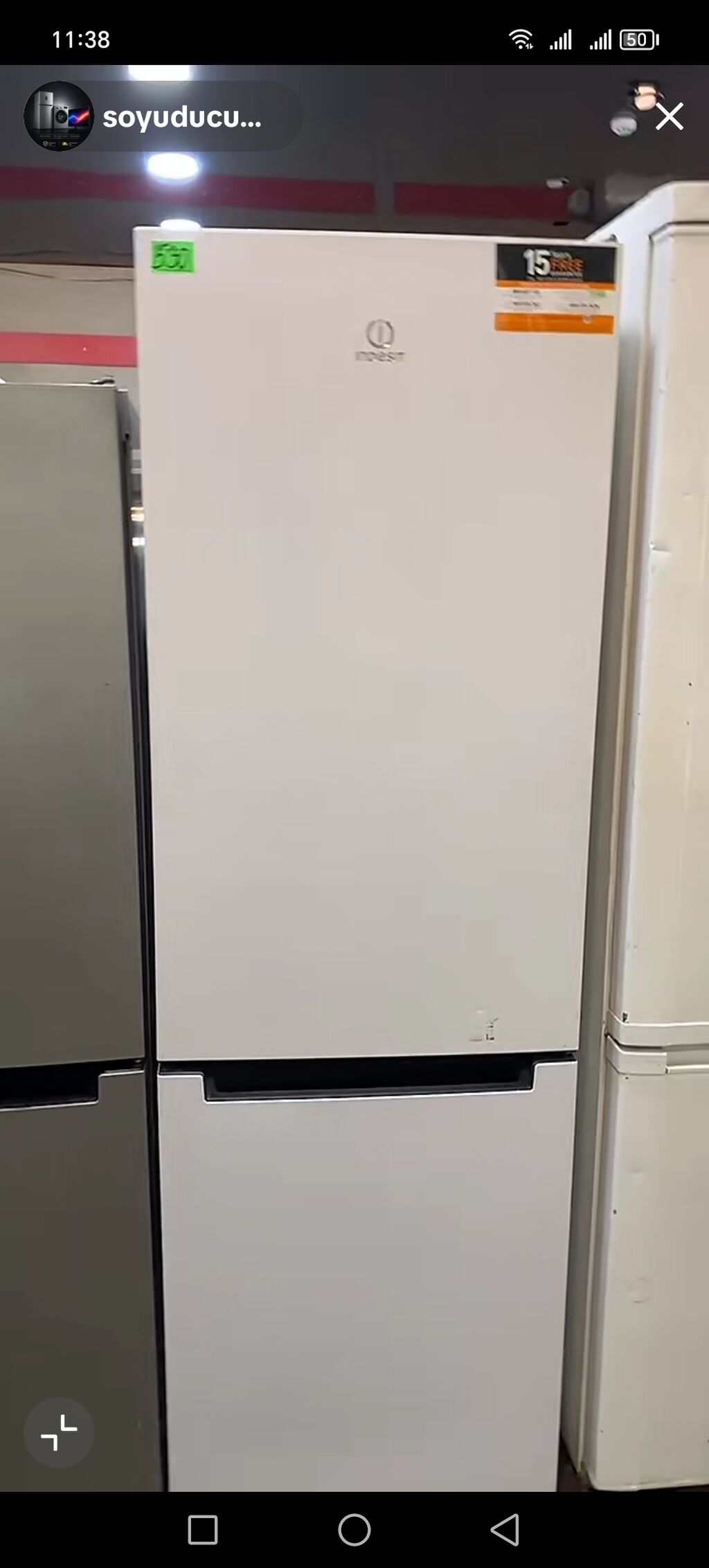 Indesit iki qapılı soyuducu (aşağıda dondurucu) - Rəng: ağ — Soyuducular, Digah