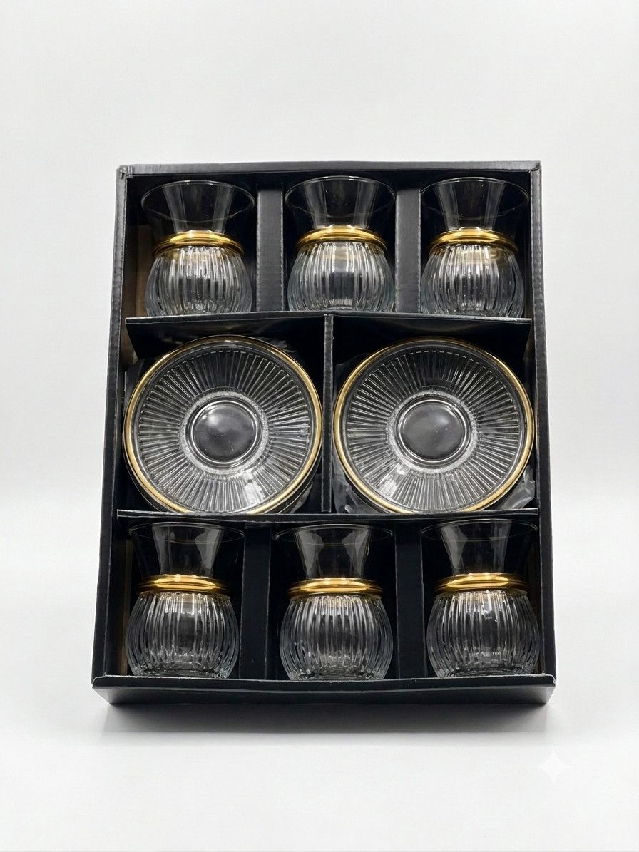 Armudu stəkan dəsti 2795748, şəffaf, şüşə, 125 ml, 6 nəfərlik, 12 əşya — Mallar, Bakı