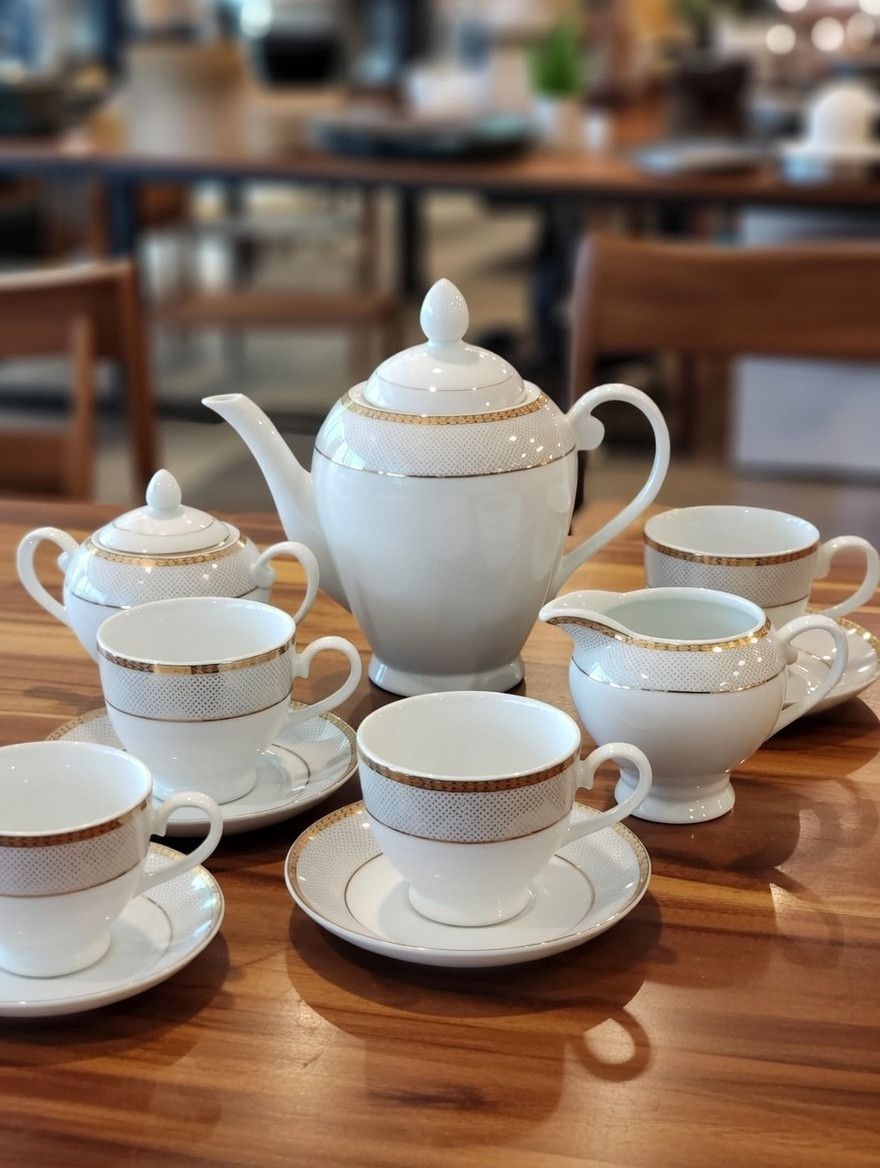 Süfrə-çay servizi, No brand, Farfor, Ağ, 6 nəfərlik — Mallar, Bakı (2)