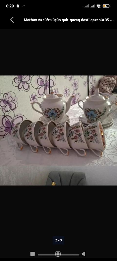 Çay dəsti, rəng - Ağ, Farfor, 6 nəfərlik, Rusiya — Bakı