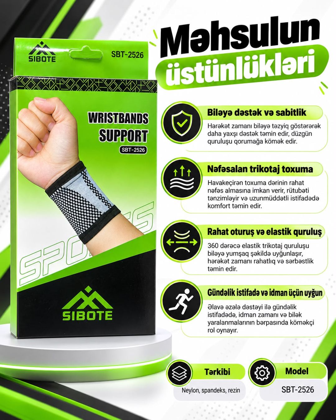 Bilək qoruyucusu universal tənzimlənən parça — Mallar, Bakı (2)