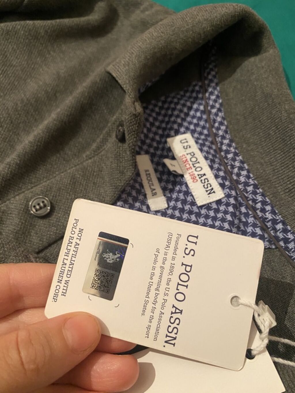 U.S. Polo Assn. kişi polo köynəyi - Model: Uspa uzunqollu polo — Futbolka və polo, Bakı (5)
