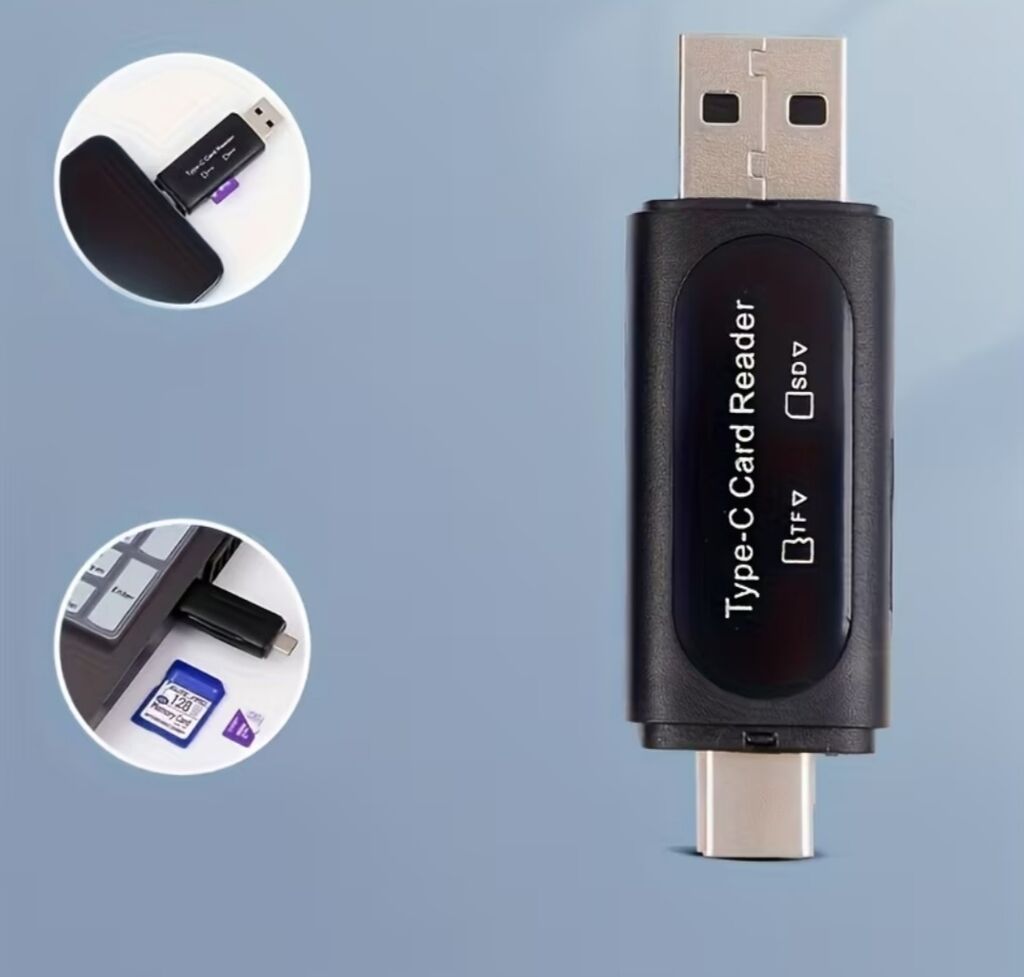 Type-C/USB 2.0 İkili Kart Oxuyucu - İki interfeys: bir tərəfdə Usb-a — Digər, Gəncə (2)
