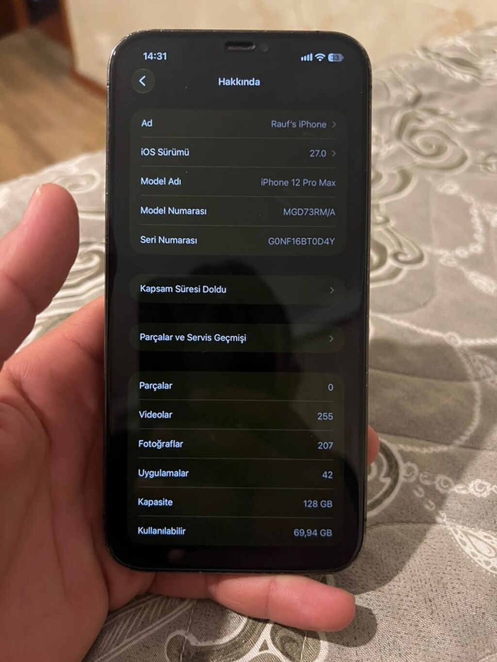 IPhone 12 Pro Max, 128 GB, Graphite, Face ID — Apple iPhone, Bakı (4)
