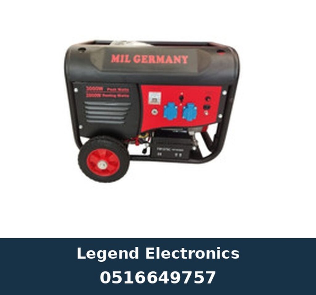 Elan başlığı: Benzin generatoru Mil German MPG5750 Elan mətni: Mil — Generatorlar, Bakı