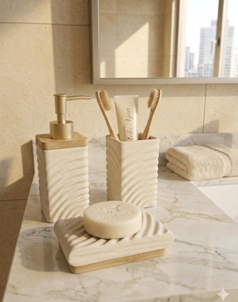 Hamam otağı dəsti 29839297, keramika, krem, 3 əşya — Bakı