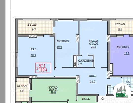 Satılır 3 otaqlı 110 m² yeni tikili 28 May m — Mənzil (8)