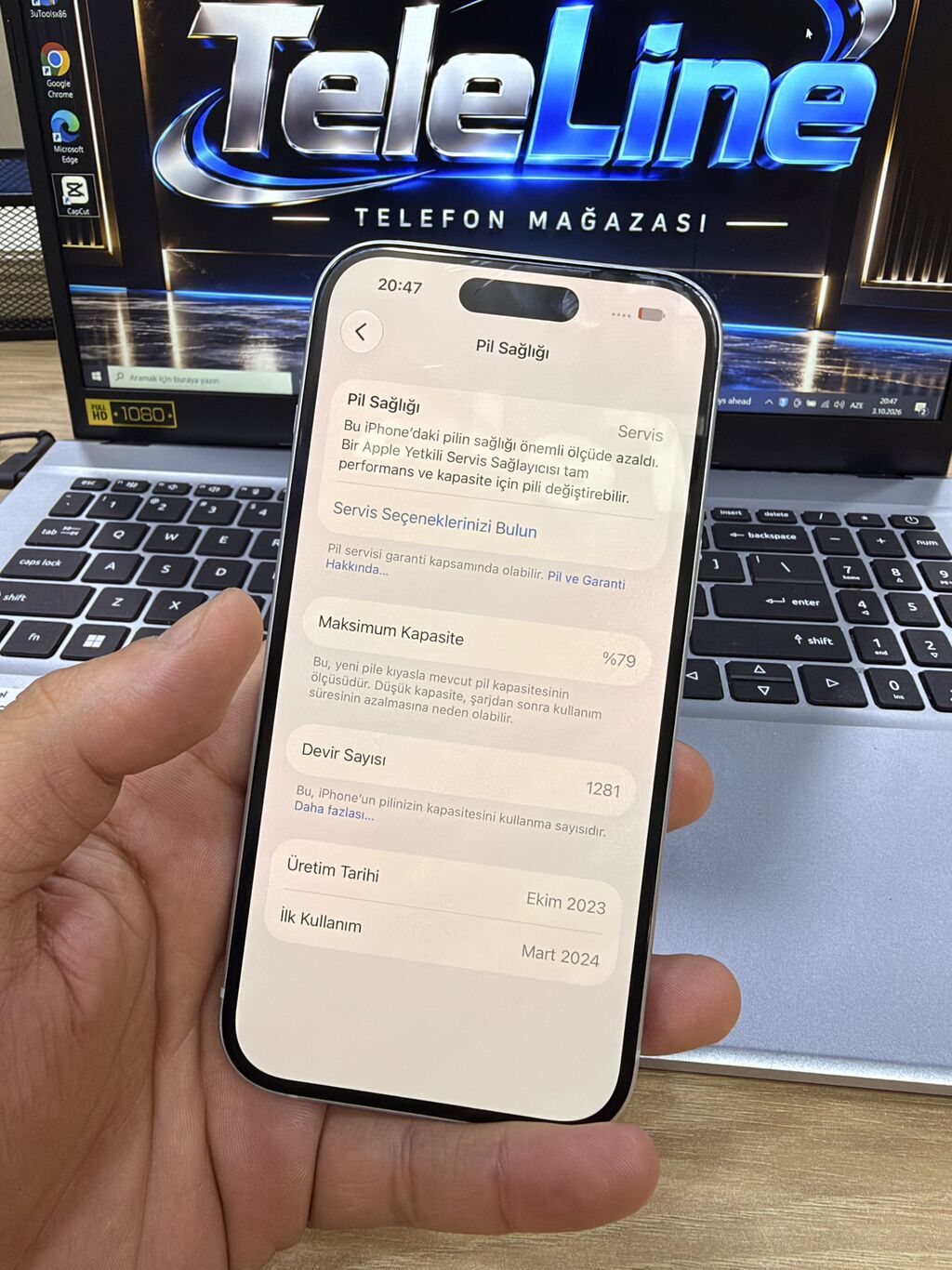 IPhone 15, 128 GB, Mavi, Zəmanət, Kredit, Simsiz şarj — Apple iPhone, Bakı (5)
