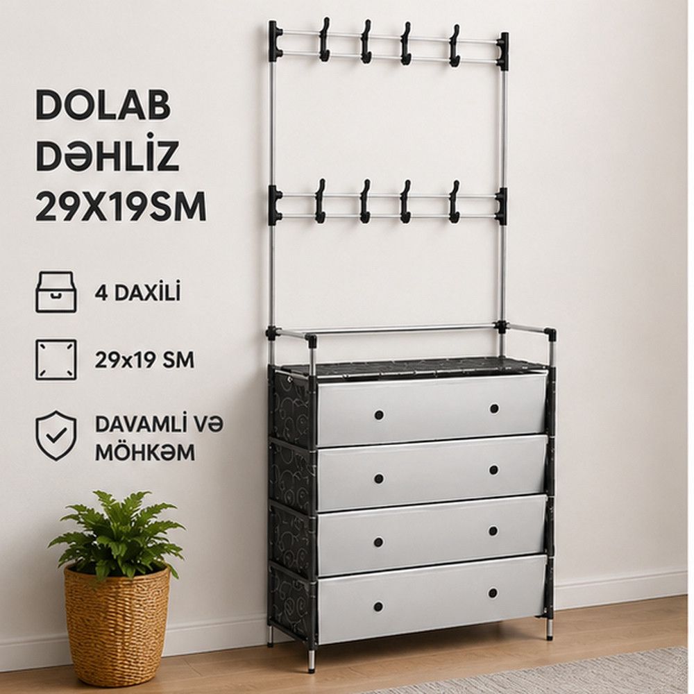 Rəfli asılqan 2290, metal, qara, 29x19 sm — Mallar, Bakı (2)